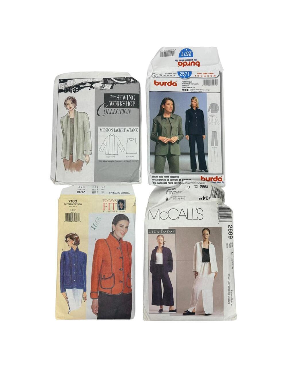 Lot of 4 VTG Sewing Patterns Work Wear Career Closet Staples Opened- As is